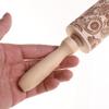 ASDNN for Baking Embossed Cookies,Engraved Embossing Rolling Pin with Christmas Snowflake Flower Pattern,Cute Kitchen Tool,Embossed Wooden Rolling Pin view 2