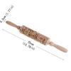 ASDNN for Baking Embossed Cookies,Engraved Embossing Rolling Pin with Christmas Snowflake Flower Pattern,Cute Kitchen Tool,Embossed Wooden Rolling Pin view 3