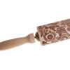 ASDNN for Baking Embossed Cookies,Engraved Embossing Rolling Pin with Christmas Snowflake Flower Pattern,Cute Kitchen Tool,Embossed Wooden Rolling Pin view 4