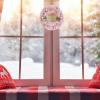 WYI 12 Inch Pink Artificial Christmas Wreath With Balls Ornament and Merry Letters, Door Wreath for Xmas Party Holiday Home Wall Window Decor view 2