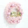 WYI 12 Inch Pink Artificial Christmas Wreath With Balls Ornament and Merry Letters, Door Wreath for Xmas Party Holiday Home Wall Window Decor view 4