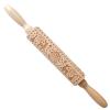 ASDNN Christmas Wooden Rolling Pins,Used to Make Biscuit Desserts in Family,Deeply Engraved Embossing Rolling Pin,with Christmas Deer Pattern for Baking view 1