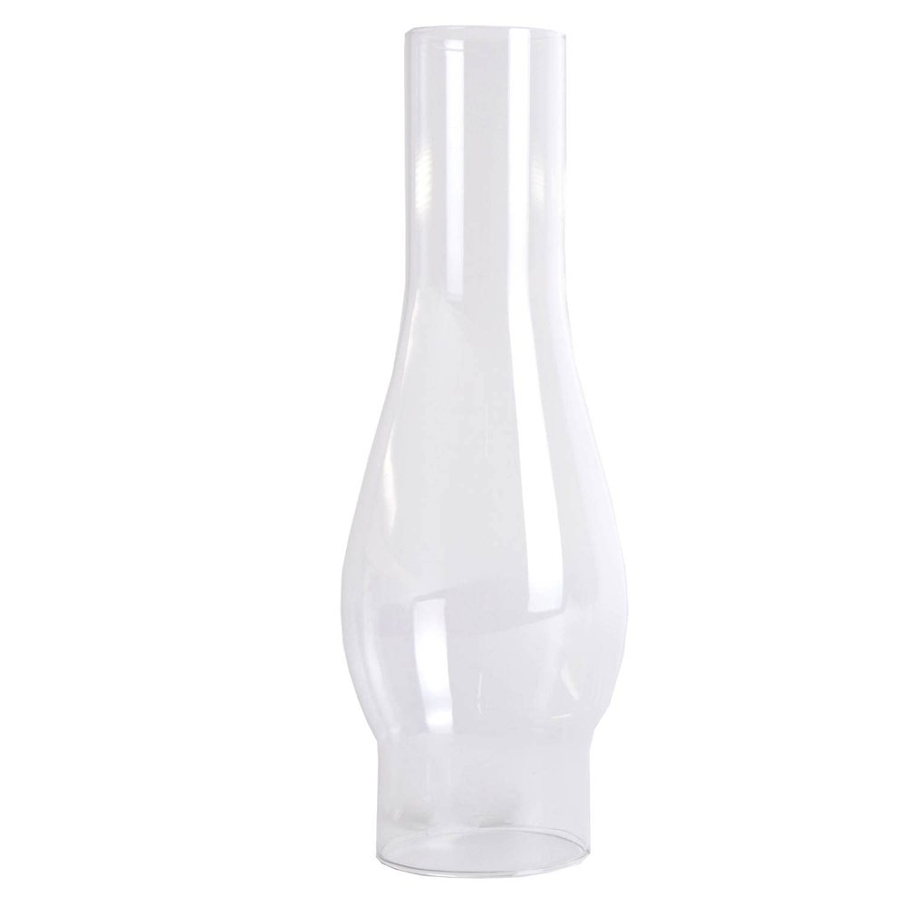 Clear Glass Lamp Chimney, Replacement Hurricane Globe Measures 2 5/8 Inch Diameter Base x 10 Inches High for Oil or Kerosene Lanterns