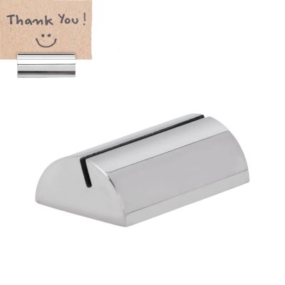HERCHR Place Card Holders, Table Card Holders Silver Stainless Steel Card Holder Business Card Holder Desk Memo Card Holder
