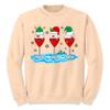 Christmas Wine Glass Funny Xmas Santa Hats Women Sweatshirt view 1