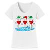 Christmas Wine Glass Funny Xmas Santa Hats Women V Neck Shirt view 1