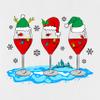 Christmas Wine Glass Funny Xmas Santa Hats Women V Neck Shirt view 3