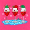 Christmas Wine Glass Funny Xmas Santa Hats Women V Neck Shirt view 3
