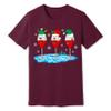 Christmas Wine Glass Funny Xmas Santa Hats Women T-Shirt view 1
