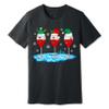 Christmas Wine Glass Funny Xmas Santa Hats Women T-Shirt view 1