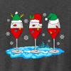 Christmas Wine Glass Funny Xmas Santa Hats Women Sweatshirt view 3