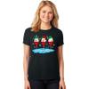 Christmas Wine Glass Funny Xmas Santa Hats Women T-Shirt view 2