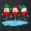 Christmas Wine Glass Funny Xmas Santa Hats Women T-Shirt view 3