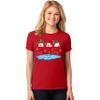 Christmas Wine Glass Funny Xmas Santa Hats Women T-Shirt view 2