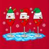 Christmas Wine Glass Funny Xmas Santa Hats Women T-Shirt view 3