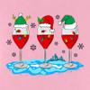 Christmas Wine Glass Funny Xmas Santa Hats Women V Neck Shirt view 3