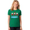 Christmas Wine Glass Funny Xmas Santa Hats Women T-Shirt view 2