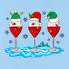 Christmas Wine Glass Funny Xmas Santa Hats Women V Neck Shirt view 3