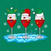Christmas Wine Glass Funny Xmas Santa Hats Women V Neck Shirt view 3