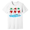 Christmas Wine Glass Funny Xmas Santa Hats Women T-Shirt view 1