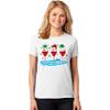 Christmas Wine Glass Funny Xmas Santa Hats Women T-Shirt view 2