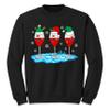 Christmas Wine Glass Funny Xmas Santa Hats Women Sweatshirt view 1
