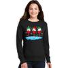 Christmas Wine Glass Funny Xmas Santa Hats Women Sweatshirt view 2