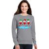 Christmas Wine Glass Funny Xmas Santa Hats Women Sweatshirt view 2
