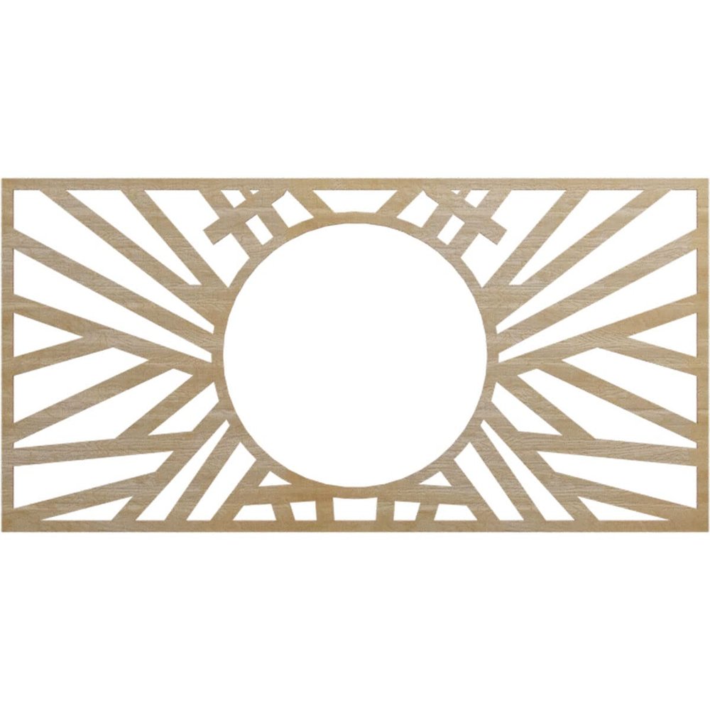 Ekena Millwork 34"W x 17"H x 12 5/8"ID x 3/8"T Hoover Wood Fretwork Pierced Ceiling Medallion, Hickory
