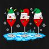 Christmas Wine Glass Funny Xmas Santa Hats Women V Neck Shirt view 3