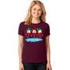 Christmas Wine Glass Funny Xmas Santa Hats Women T-Shirt view 2