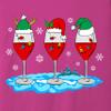 Christmas Wine Glass Funny Xmas Santa Hats Women T-Shirt view 3