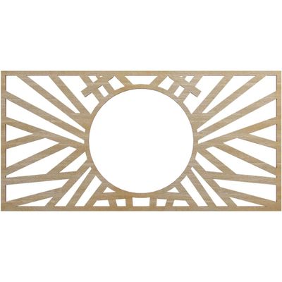 Ekena Millwork 16"W x 8"H x 5 7/8"ID x 1/4"T Hoover Wood Fretwork Pierced Ceiling Medallion, Hickory