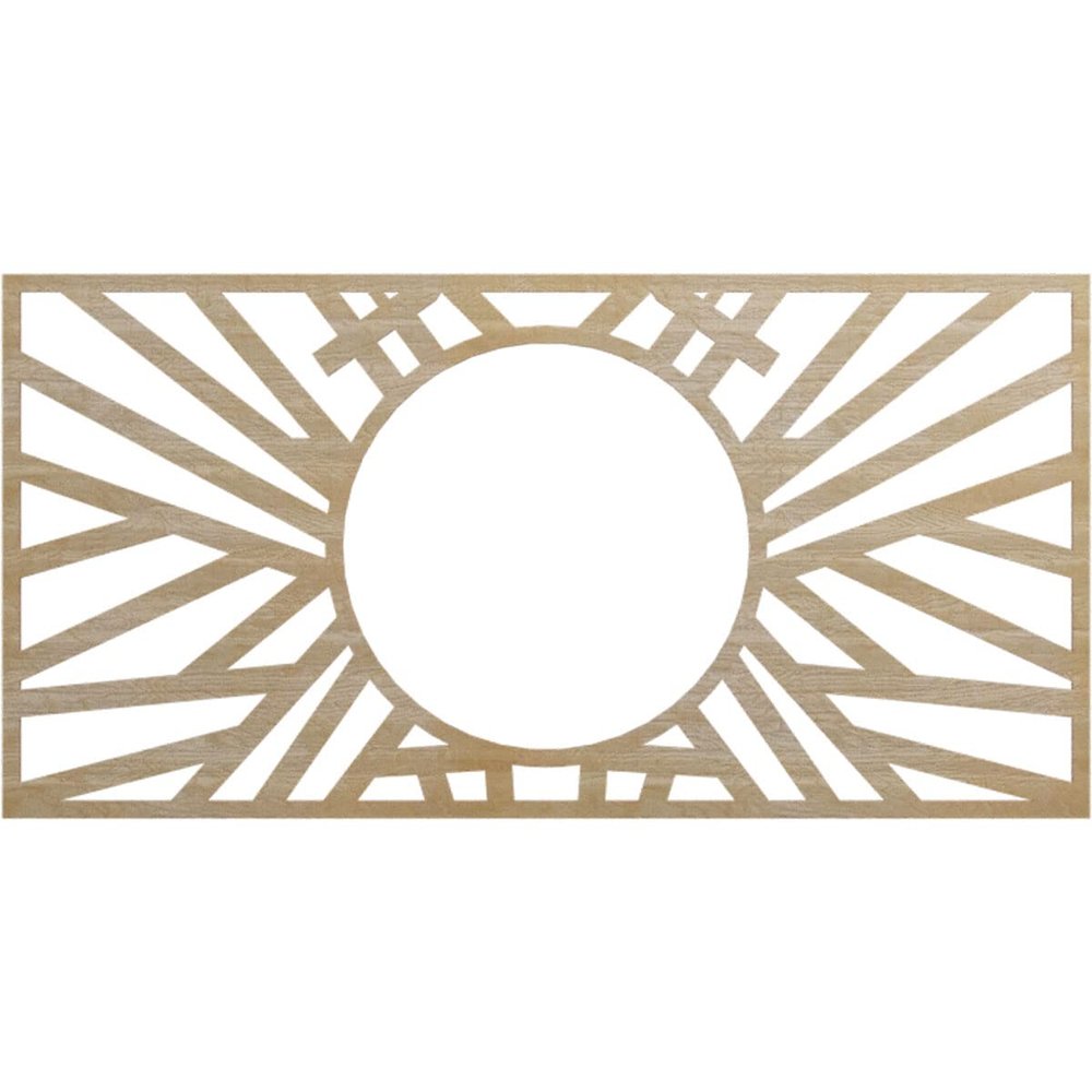 Ekena Millwork 38"W x 19"H x 14 1/4"ID x 1/4"T Hoover Wood Fretwork Pierced Ceiling Medallion, Birch