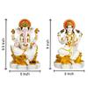 Marble Dust Combo of 2 Goddess Lakshmi Ganesha Saraswati God Ganpati Idol Home Decor Showpiece -23 cm (White Gold) view 2