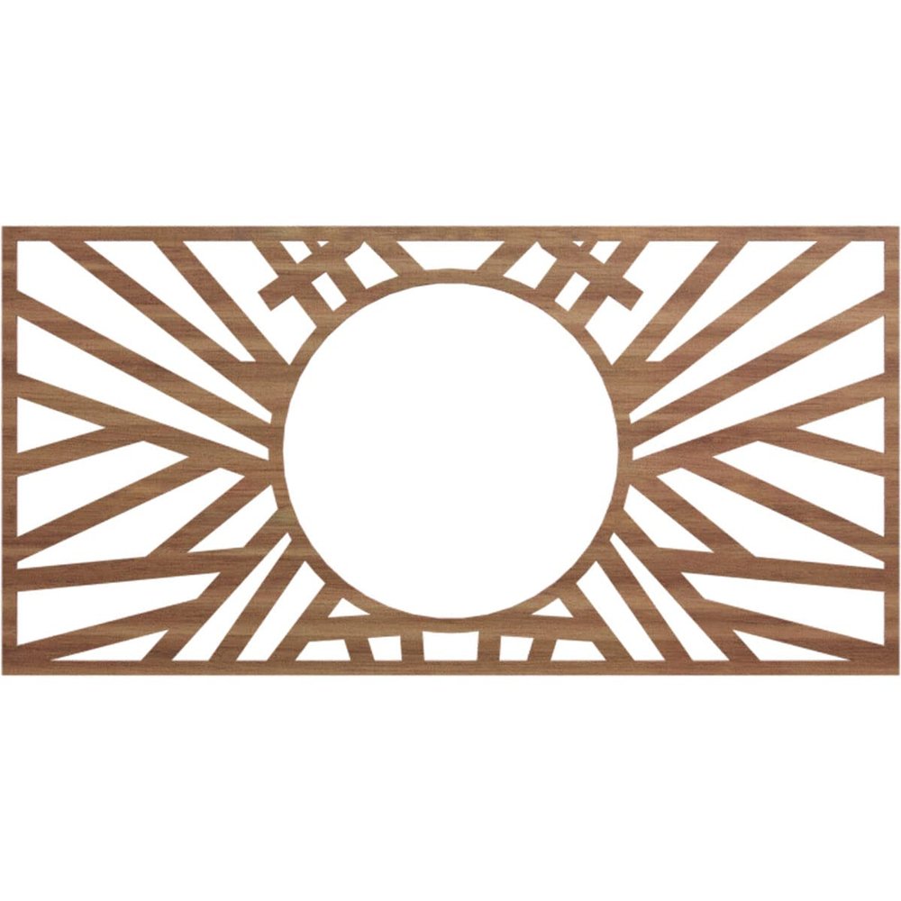 Ekena Millwork 34"W x 17"H x 12 5/8"ID x 3/8"T Hoover Wood Fretwork Pierced Ceiling Medallion, Walnut