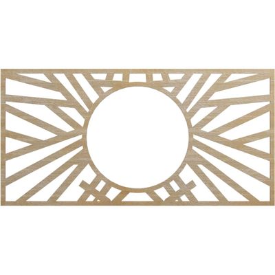 Ekena Millwork 32"W x 16"H x 11 7/8"ID x 1/4"T Hoover Wood Fretwork Pierced Ceiling Medallion, Birch