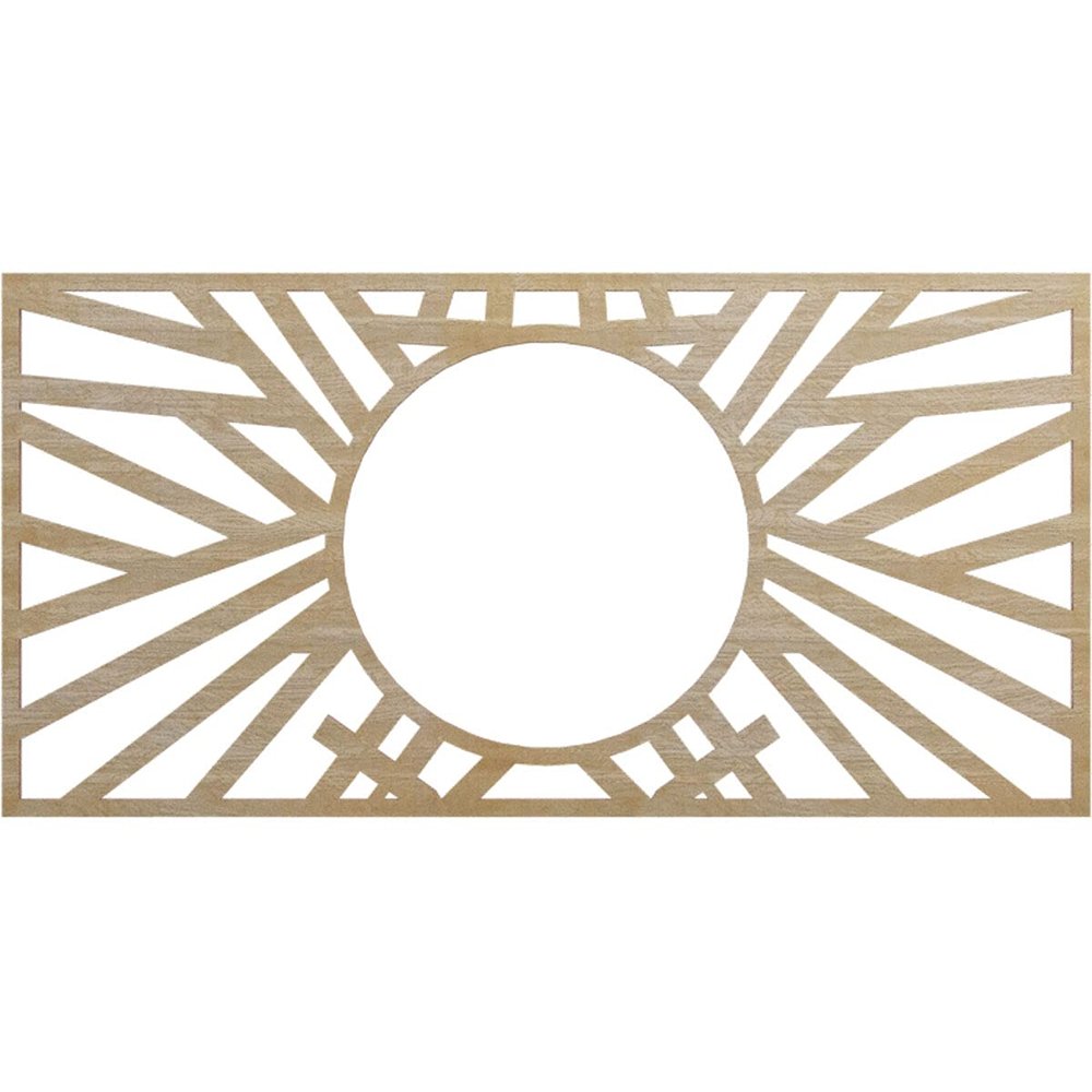 Ekena Millwork 32"W x 16"H x 11 7/8"ID x 1/4"T Hoover Wood Fretwork Pierced Ceiling Medallion, Birch