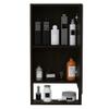 FM FURNITURE Modesto Medicine Cabinet, with an Open Shelf and A Mirrored Cabinet with Two Interior Shelves, Black Wengue Color. for Bathroom view 1