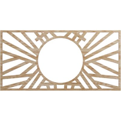 Ekena Millwork 20"W x 10"H x 7 3/8"ID x 3/8"T Hoover Wood Fretwork Pierced Ceiling Medallion, Red Oak