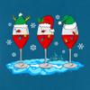 Christmas Wine Glass Funny Xmas Santa Hats Women V Neck Shirt view 3