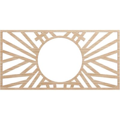 Ekena Millwork 20"W x 10"H x 7 3/8"ID x 1/4"T Hoover Wood Fretwork Pierced Ceiling Medallion, Alder