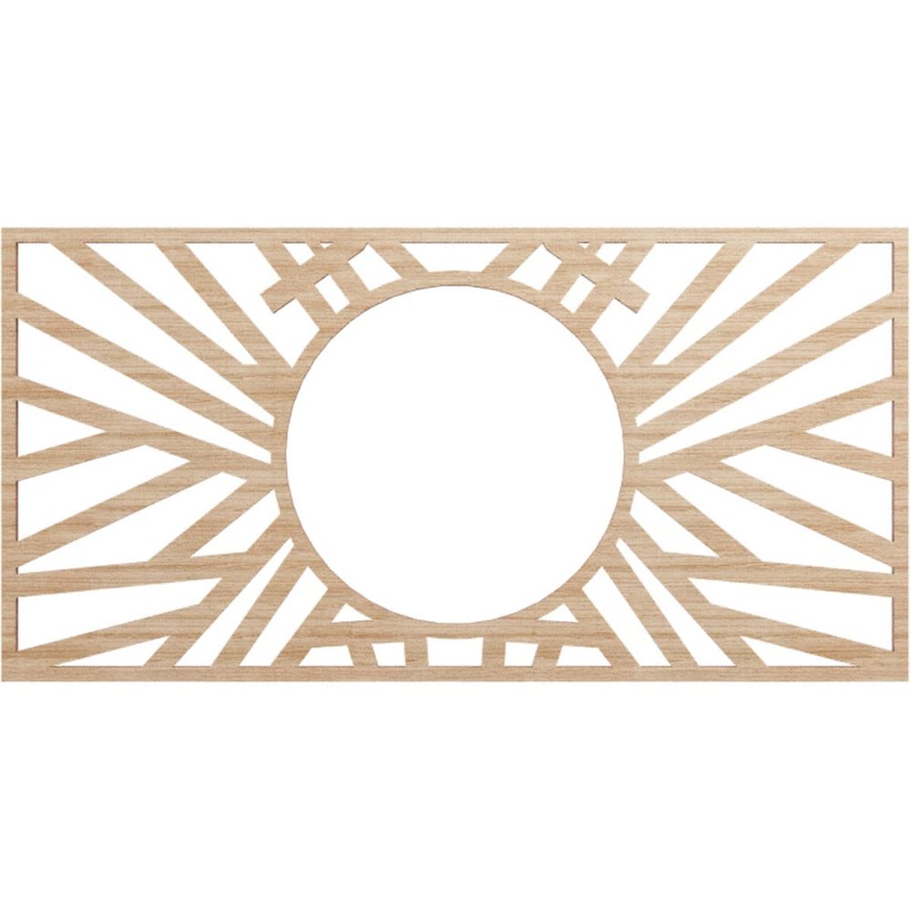 Ekena Millwork 20"W x 10"H x 7 3/8"ID x 1/4"T Hoover Wood Fretwork Pierced Ceiling Medallion, Alder