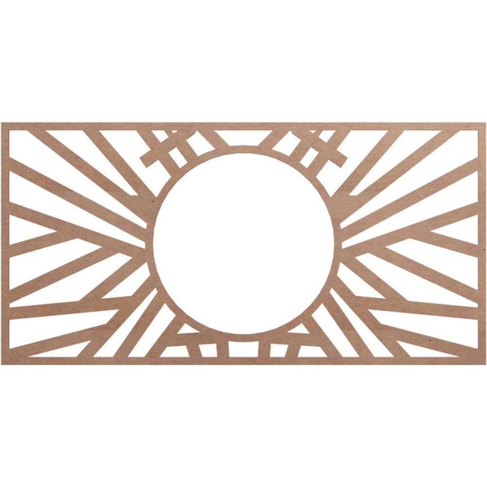 Ekena Millwork 38"W x 19"H x 14 1/4"ID x 3/8"T Hoover Wood Fretwork Pierced Ceiling Medallion, Wood (Paint Grade)