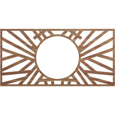 Ekena Millwork 30"W x 15"H x 11 1/8"ID x 3/8"T Hoover Wood Fretwork Pierced Ceiling Medallion, Walnut