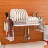 Dish Drying Rack 304 Stainless Steel Dish Rack Dish Drainer Drain Board Utensil Holder for Kitchen Counter (Color : Silver, Size : 45 * 27.5 * 15cm) view 2
