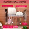 Dish Drying Rack 304 Stainless Steel Dish Rack Dish Drainer Drain Board Utensil Holder for Kitchen Counter (Color : Silver, Size : 45 * 27.5 * 15cm) view 4