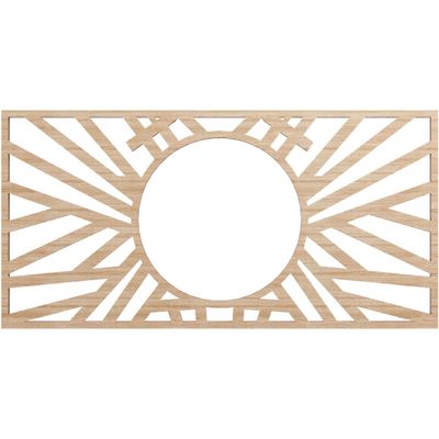 Ekena Millwork 16"W x 8"H x 5 7/8"ID x 1/4"T Hoover Wood Fretwork Pierced Ceiling Medallion, Alder