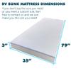 Foamma 3" x 35" x 79" Gel Memory Foam RV Bunk Mattress Replacement, Medium Firm, Pressure Relieving, Cooling Premium Comfort, USA Made, No Cover view 2