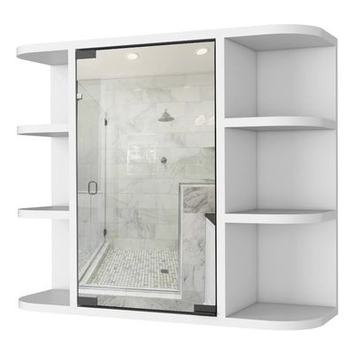 FM FURNITURE 24" W Valdez Engineered Wood Medicine Cabinet with Mirror in White